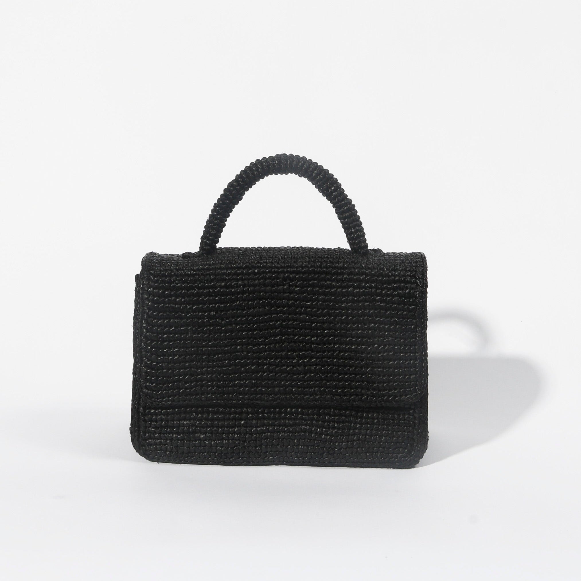 The Pedregal Flap Bag in Black raffia — Cabana Twentynine