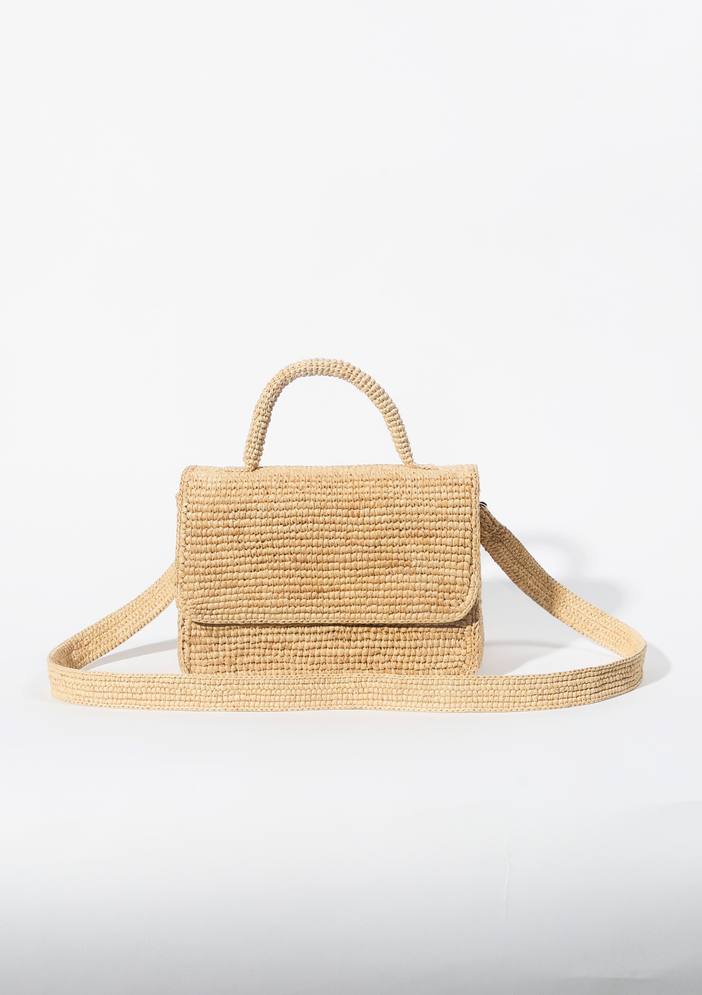 The Pedregal Flap Bag in Natural raffia with crossbody strap — Cabana Twentynine