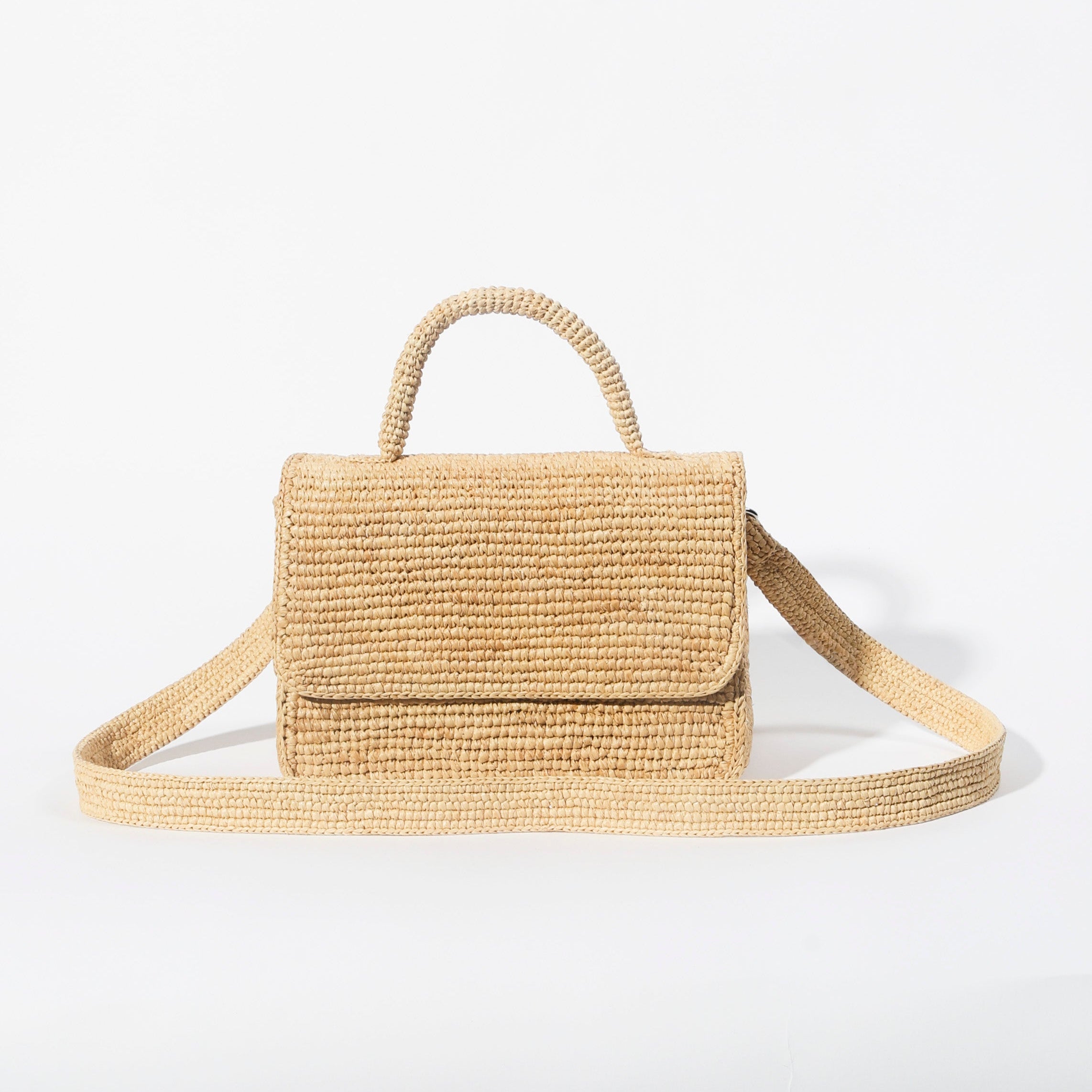 The Pedregal Flap Bag in Natural raffia with crossbody strap — Cabana Twentynine