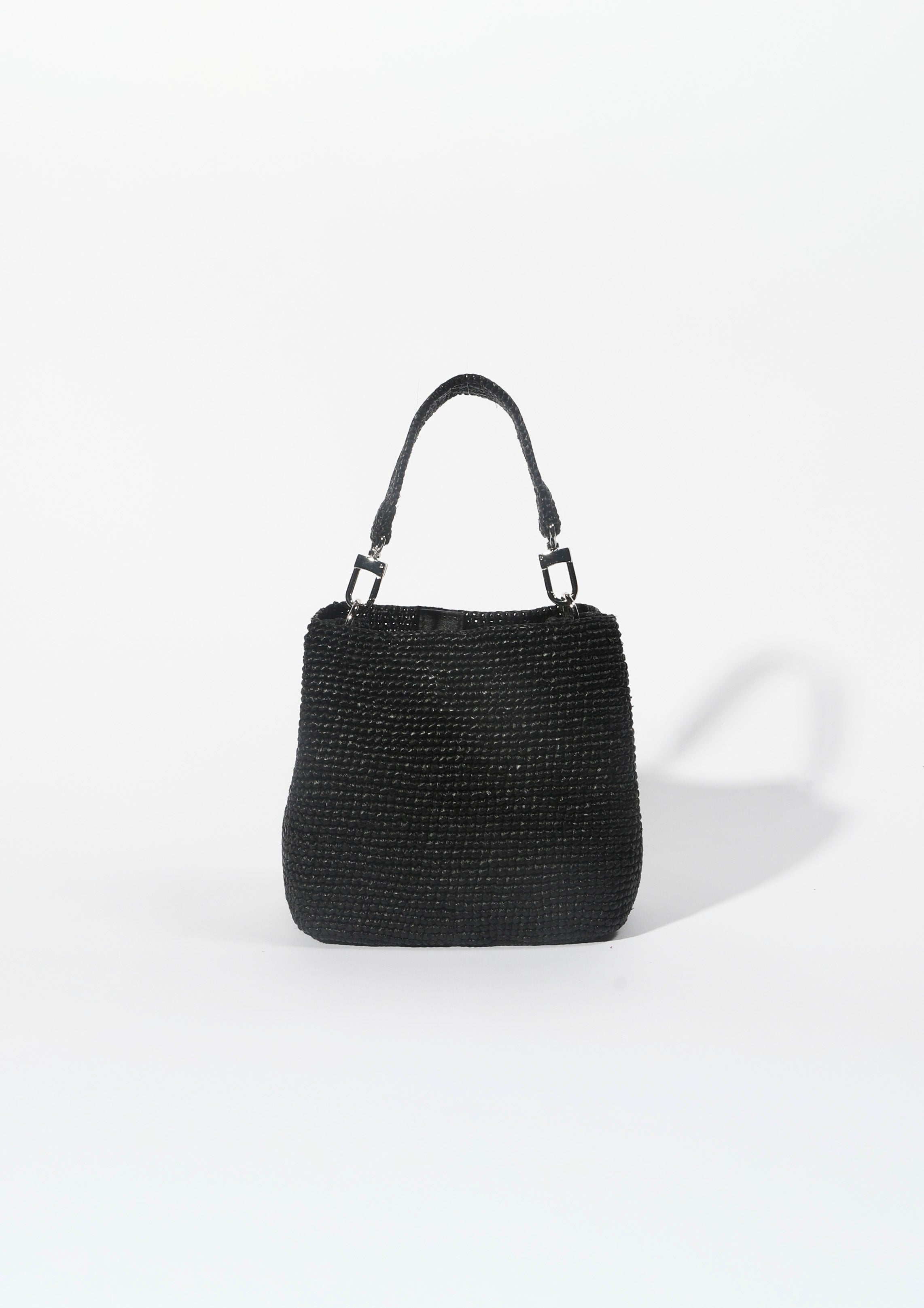The Sur Mini Tote in Black raffia — Cabana Twentynine