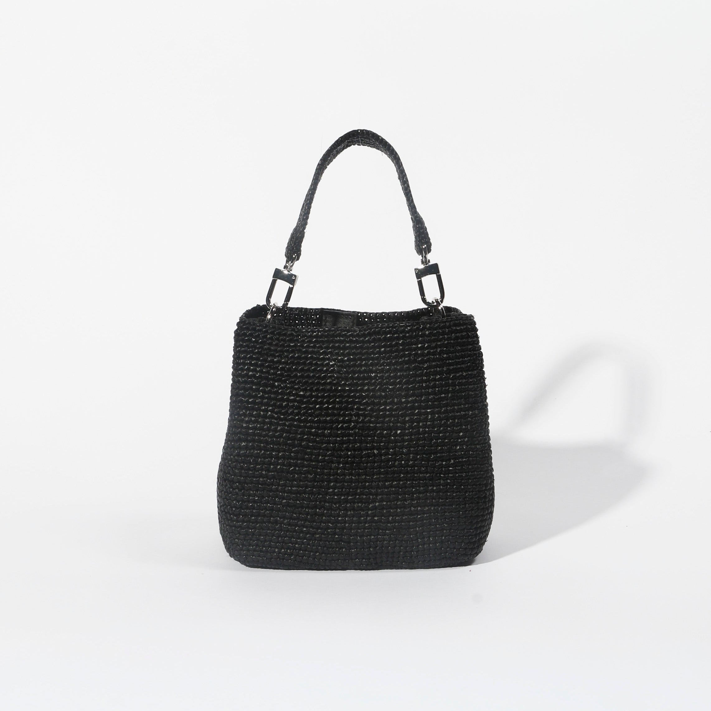 The Sur Mini Tote in Black raffia — Cabana Twentynine
