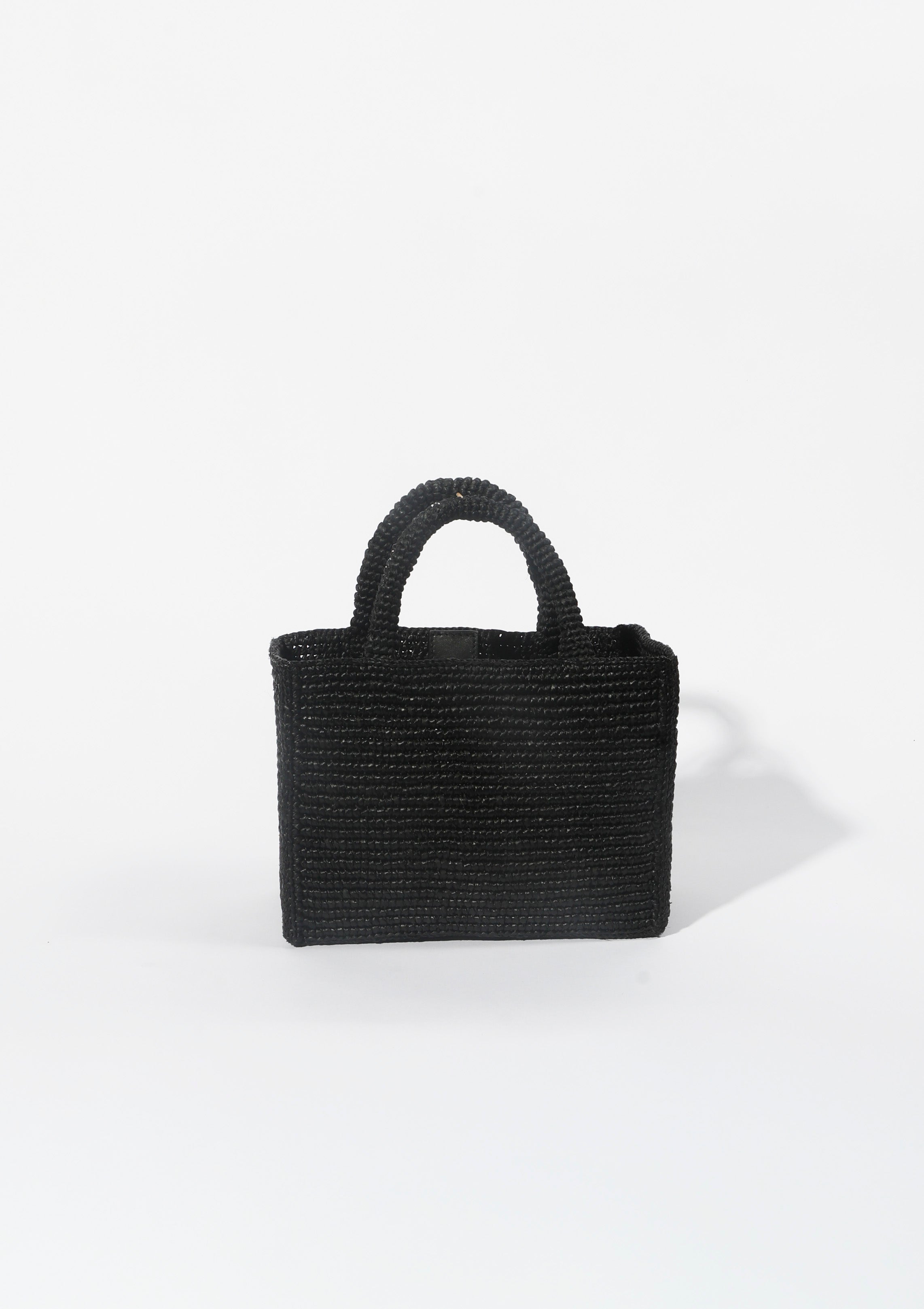 The Sur Mini Tote in Black raffia — Cabana Twentynine